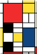 Magnet, Mondrian, Composition, 80x55mm